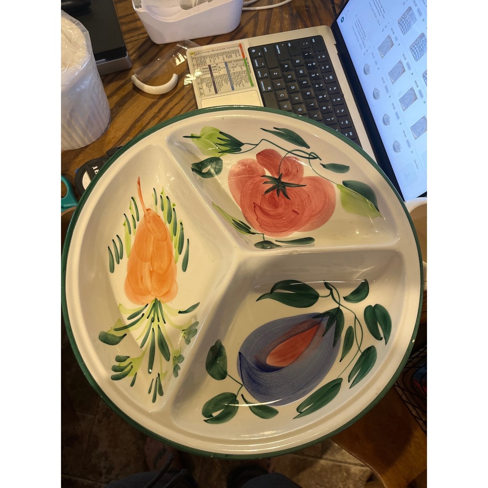 Pizzato‎ Hand Made in Italy Ceramic Divided Serving Platter Design READ